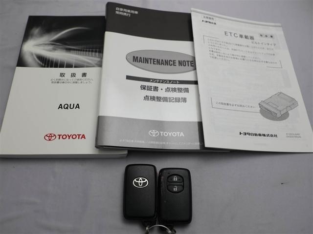 アクア Ｓ　セキュリティー　キーレススタート　両席エアバッグ　スマートキーシステム　バックモニタ　ＡＴエアコン　１オ－ナ－　ＶＳＣ　地デジテレビ　ＬＥＤヘットライト　運転席エアバッグ　ＡＵＸ　パワーウインドー（27枚目）