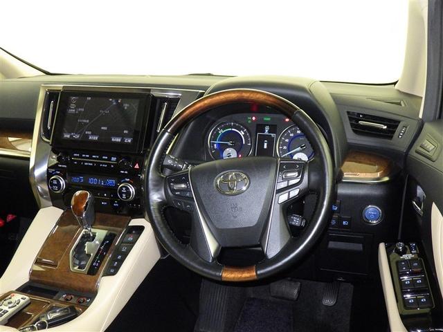 アルファードハイブリッド エグゼクティブラウンジ 衝突被害軽減システム メモリーナビ フルセグ バックカメラ ETC ドラレコ CD ミュージックプレイヤー接続可 DVD再生 後席モニター サンルーフ 革シート 電動シート オートクルーズコントロール(8枚目)