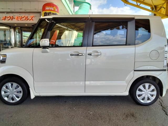 N-BOX G・ターボLパッケージ 純正ナビ Bluetooth ワンセグ Bカメラ 両側電動 衝突軽減 シートバックテーブル 後期型 ターボ 革巻きステアリング ステリモ パドルシフト クルコン HID スマートキー オートエアコン(5枚目)