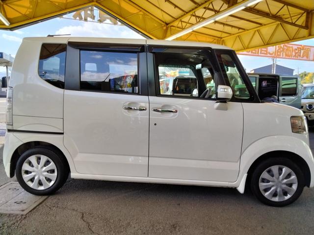 N-BOX G・ターボLパッケージ 純正ナビ Bluetooth ワンセグ Bカメラ 両側電動 衝突軽減 シートバックテーブル 後期型 ターボ 革巻きステアリング ステリモ パドルシフト クルコン HID スマートキー オートエアコン(6枚目)