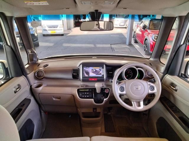 N-BOX G・ターボLパッケージ 純正ナビ Bluetooth ワンセグ Bカメラ 両側電動 衝突軽減 シートバックテーブル 後期型 ターボ 革巻きステアリング ステリモ パドルシフト クルコン HID スマートキー オートエアコン(13枚目)