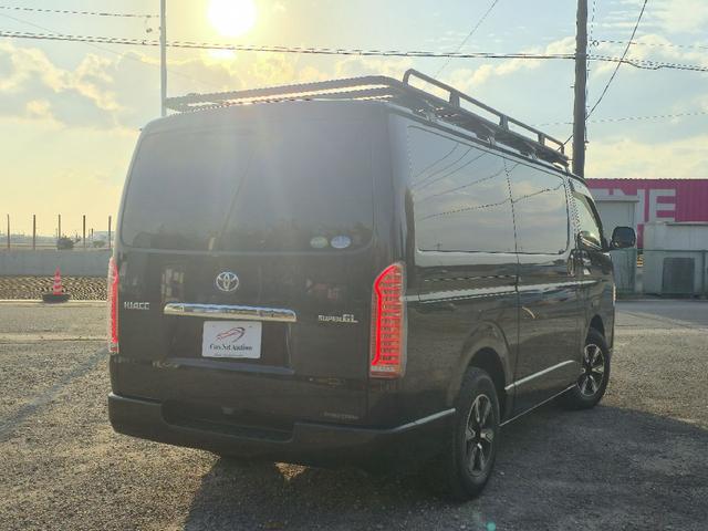 ハイエースバン ロングスーパーGL ディーゼルターボ プッシュスタート オプションLEDヘッドライト ルーフラック ス 革調シートカバー 社外アルミホイール 社外テールライト ハンドルスイッチ ビルトインETC(8枚目)