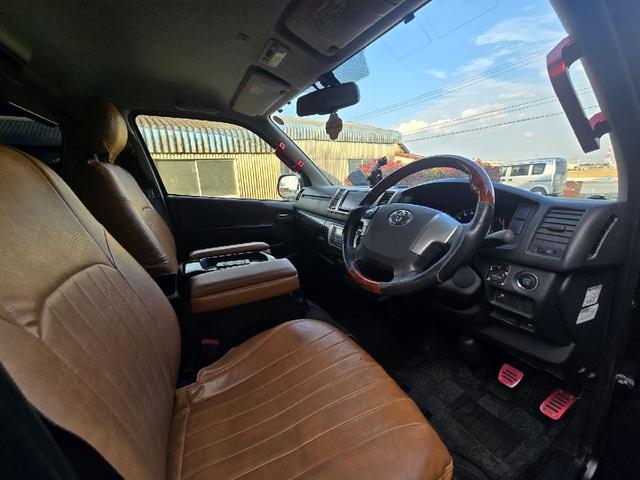 ハイエースバン ロングスーパーGL ディーゼルターボ プッシュスタート オプションLEDヘッドライト ルーフラック ス 革調シートカバー 社外アルミホイール 社外テールライト ハンドルスイッチ ビルトインETC(27枚目)