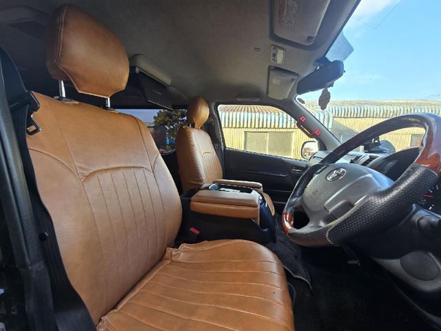 ハイエースバン ロングスーパーGL ディーゼルターボ プッシュスタート オプションLEDヘッドライト ルーフラック ス 革調シートカバー 社外アルミホイール 社外テールライト ハンドルスイッチ ビルトインETC(28枚目)