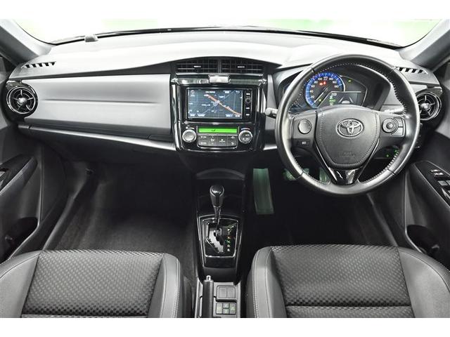 カローラフィールダー ハイブリッドG ダブルバイビー PCS インテリキー 横滑防止 ミュージックプレイヤー接続可 フルセグTV クルーズコントロール LEDヘッドライト オートエアコン ETC DVD再生 アルミホイール キーフリーシステム ナビTV(6枚目)