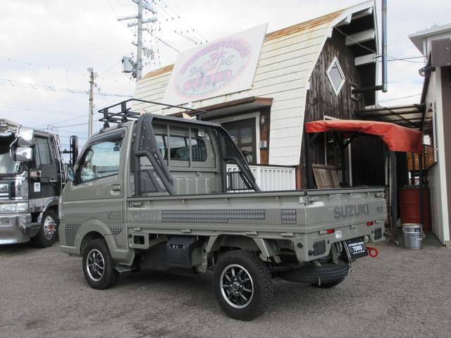 キャリイトラック KX 4WD/2インチリフトアップ/ブロックタイヤ/ロールバー/バンパーガード/ルーフキャリア/パナソニック7型ワイドナビ/デュアルカメラブレーキサポート/グー故障診断実施済み(3枚目)