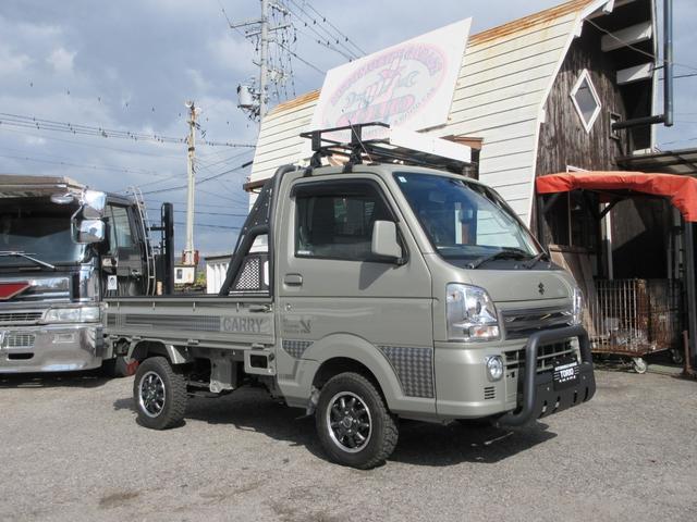 キャリイトラック KX 4WD/2インチリフトアップ/ブロックタイヤ/ロールバー/バンパーガード/ルーフキャリア/パナソニック7型ワイドナビ/デュアルカメラブレーキサポート/グー故障診断実施済み(8枚目)