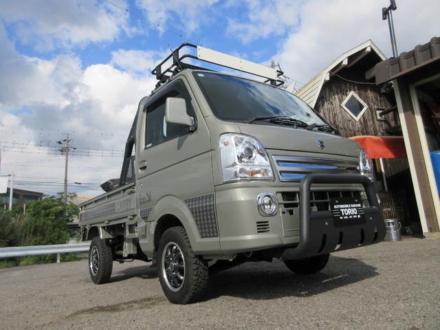キャリイトラック KX 4WD/2インチリフトアップ/ブロックタイヤ/ロールバー/バンパーガード/ルーフキャリア/パナソニック7型ワイドナビ/デュアルカメラブレーキサポート/グー故障診断実施済み(15枚目)