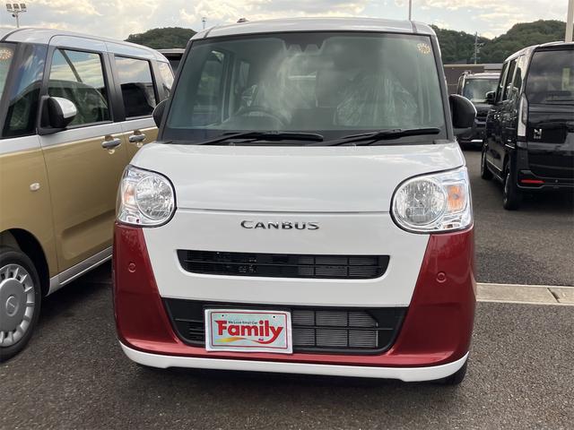 ムーヴキャンバス ストライプスＸ　届け出済み未使用車　両側電動スライドドア　クリアランスソナー　衝突被害軽減システム　オートライト　スマートキー　アイドリングストップ　電動格納ミラー　ベンチシート　ＣＶＴ　盗難防止システム　ＡＢＳ（17枚目）