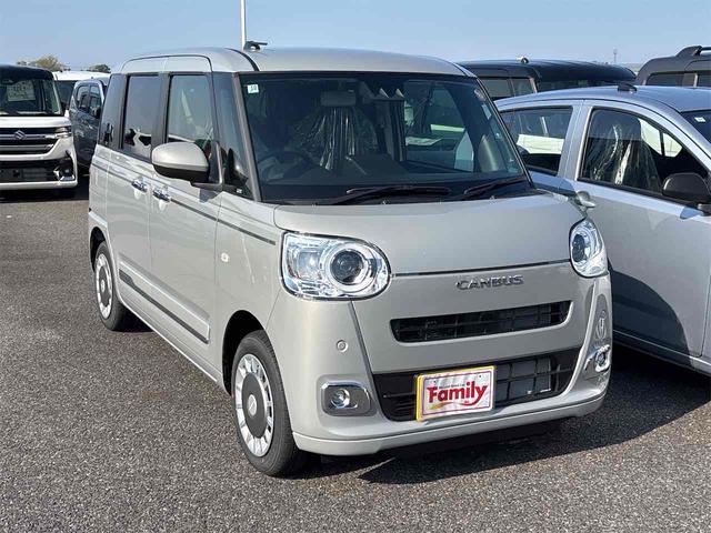 ムーヴキャンバス セオリーＧ　届け出済み未使用車　バックカメラ　両側電動スライドドア　クリアランスソナー　レーンアシスト　衝突被害軽減システム　オートライト　ＬＥＤヘッドランプ　スマートキー　アイドリングストップ　電動格納ミラー（25枚目）