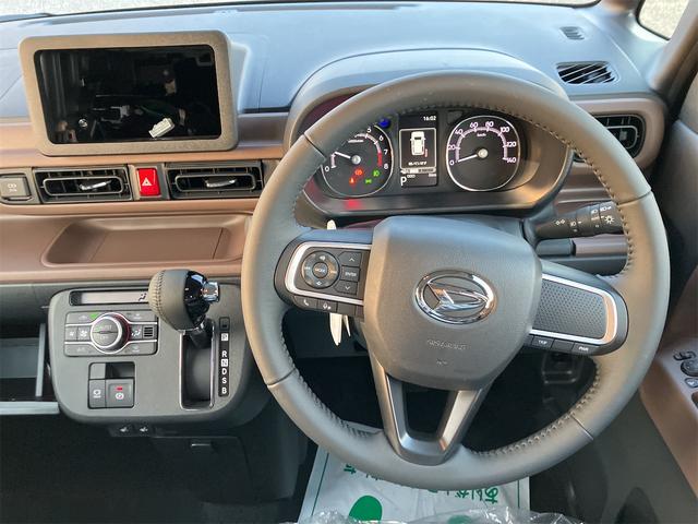 ムーヴキャンバス セオリーＧ　届け出済み未使用車　バックカメラ　両側電動スライドドア　クリアランスソナー　衝突被害軽減システム　オートライト　スマートキー　アイドリングストップ　電動格納ミラー　シートヒーター　ベンチシート　ＣＶＴ（7枚目）