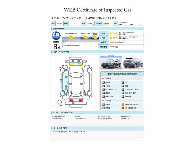 インプレッサスポーツ Ａｄｖａｎｃｅ　タイヤ新品　フロント＆サイドカメラ　元社用車　ＬＥＤヘッドライト・フォグライト・本革巻きステアリング・オートエアコン・歩行者保護エアバック・リヤコーナーセンサー・ターンランプ付きドアミラー・アダプティブドライビングビーム・後側方警戒支援システム（6枚目）