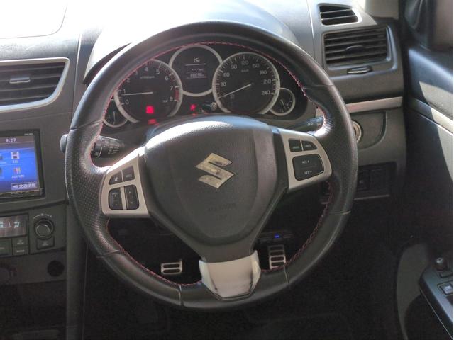 スイフトスポーツ ベースグレード バックカメラ SDナビ オートクルコン HIDライト オートライト Fフォグランプ フルセグTV CD再生 BT接続 純正アルミ ETC フロアマット Pスタート スマートキー(13枚目)