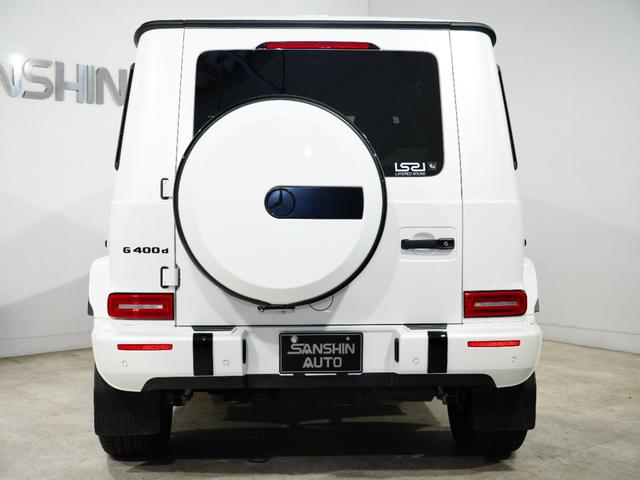 Gクラス G400d THORマフラースピーカー AMG20インチブラックAW ホログラフィックFフィルム ドアミラー&背面カバーグロスブラックペイント シートH レーダーセーフティ ドラレコ SR アダプティブダンピング(8枚目)