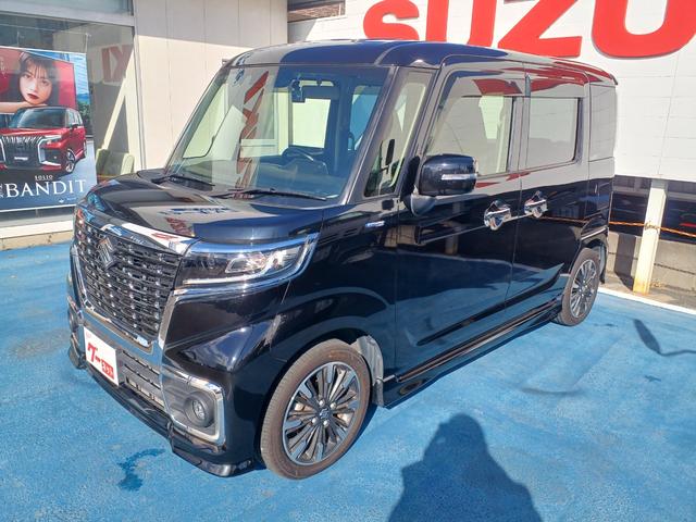 スペーシアカスタム ハイブリッドＸＳ　両側電動スライドドア　ナビ＆ＴＶ　バックモニター　ステアリングスイッチ　フロントドライブレコーダー　ビルトインＥＴＣ　シートヒーター　スリムサーキュレーター　パーソナルテーブル　ロールサンシェード（3枚目）