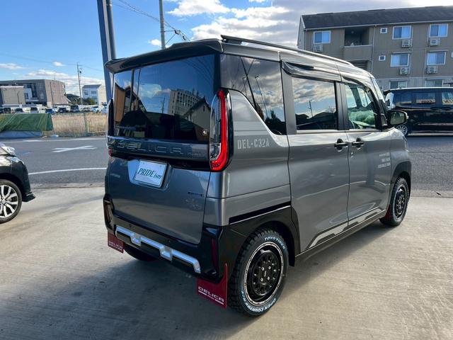 デリカミニ T 新品リフトアップサス(車検対応) 社外マッドブラック15インチアルミ オープンカントリー ホワイトレター グレーツートン クラリオンナビ Bluetooth フルセグTV バックモニター スマートキー(8枚目)