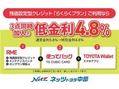 分割のお支払いも大歓迎。　お客様のニーズに合わせてご購入しやすくなる「らくらくプラン（残価型クレジット）」もございます。　ご希望の車があっても予算オーバーと諦める前に、ご相談ください。 6