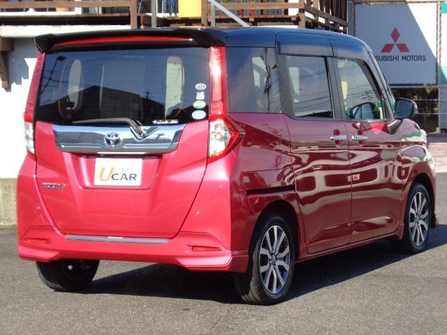 ルーミー カスタムG-T ターボ 純正ナビ バックカメラ LEDヘッドライト ETC クルーズコントロール 衝突被害軽減システム 純正エンジンスターター ステアリングリモコン スペアタイヤ積載 走行距離無制限1年保証付き(3枚目)