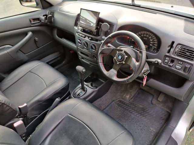 プロボックスバン DX 走行93260K Tチェーン 外LEDライト 車高調 外16アルミ リアスモーク 黒レザー調シートカバ ETC BluetoothCDDVDUSB キーレス スタッドレスセット ナルディハンドル保証付(45枚目)