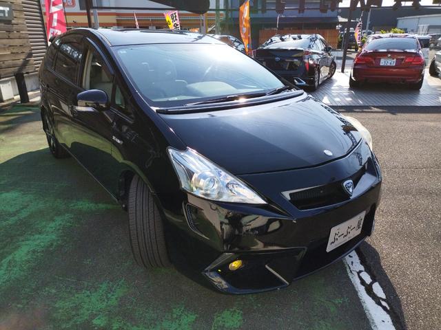 プリウスアルファ S 走行99136K 検9年3月 DADエアロ リアスポ ボンネットスポ 車高調 外18AW LEDテール HIDライト フォグ 9型ナビフルセグBモニ 前後ドラレコ 黒ウッドパネル スマートキX2保証付(7枚目)