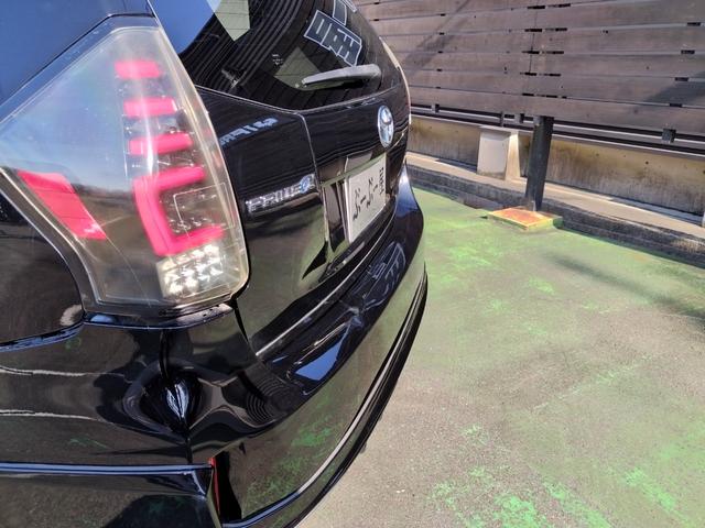 プリウスアルファ S 走行99136K 検9年3月 DADエアロ リアスポ ボンネットスポ 車高調 外18AW LEDテール HIDライト フォグ 9型ナビフルセグBモニ 前後ドラレコ 黒ウッドパネル スマートキX2保証付(21枚目)