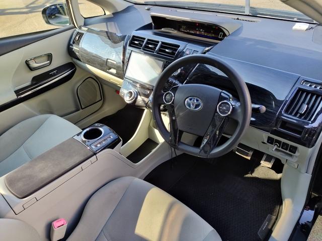 プリウスアルファ S 走行99136K 検9年3月 DADエアロ リアスポ ボンネットスポ 車高調 外18AW LEDテール HIDライト フォグ 9型ナビフルセグBモニ 前後ドラレコ 黒ウッドパネル スマートキX2保証付(47枚目)