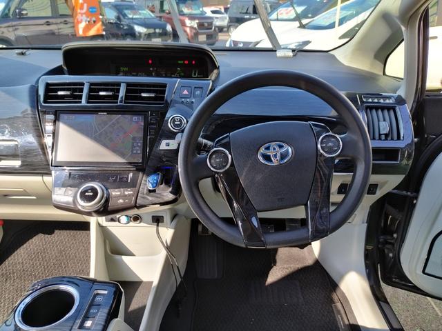 プリウスアルファ S 走行99136K 検9年3月 DADエアロ リアスポ ボンネットスポ 車高調 外18AW LEDテール HIDライト フォグ 9型ナビフルセグBモニ 前後ドラレコ 黒ウッドパネル スマートキX2保証付(62枚目)