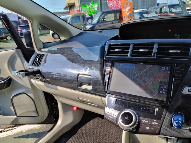 プリウスアルファ S 走行99136K 検9年3月 DADエアロ リアスポ ボンネットスポ 車高調 外18AW LEDテール HIDライト フォグ 9型ナビフルセグBモニ 前後ドラレコ 黒ウッドパネル スマートキX2保証付(71枚目)