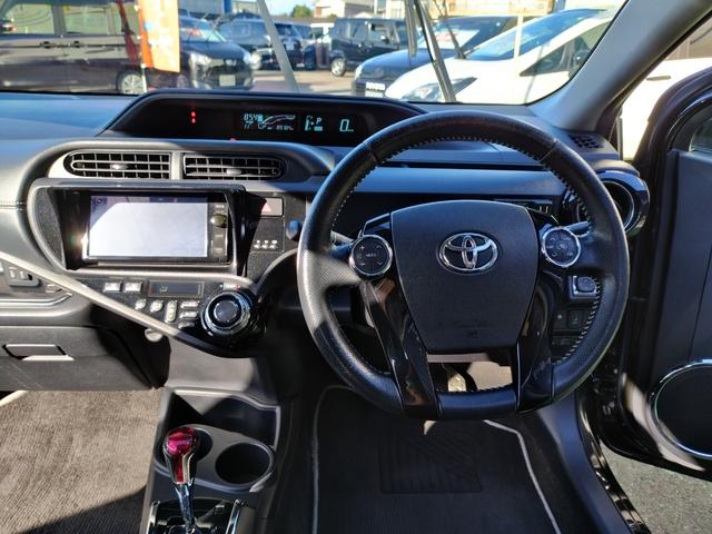 アクア Ｇ　Ｇ’ｓ　走行８９７８４Ｋ　検９年７月　ＧＳエアロ　ローダウン　１７アルミ　リアスポ　ＬＥＤライト　フォグ　黒ハーフレザーシートヒーター　ＳＤナビＴＶＢＴＢモニタＥＴＣ　ステリモ　スマートキーＰスタート　保証付（59枚目）