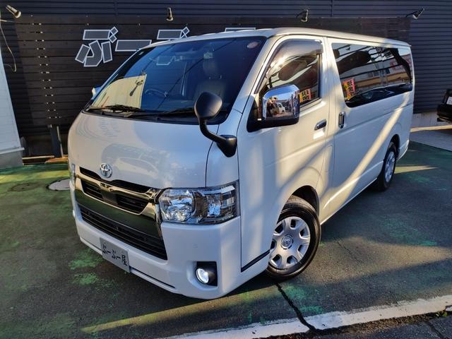 ハイエースバン スーパーGL ダークプライムII 4WDディーゼル 1オナ 走行68934K セーフティセンス 両側電動ドア Cソナ 4灯LED リアスモーク コンビハンドル ナビTVBT全方位モニETC 前後ドラレコ デジタルミラ コンセント保証付(2枚目)