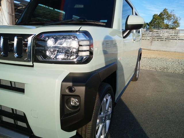 タフト Ｇ　クロムベンチャー　届出済未使用車　被害軽減ブレーキ　運転手／助手席シートヒーター　全方位カメラ　ＬＥＤヘッドランプ　ＬＥＤフォグランプ　スマートキー　プッシュスタート　電動パーキング　本革巻ステアリング　アルミホイール（35枚目）