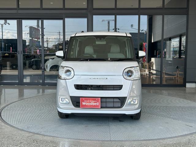 ムーヴキャンバス ストライプスＧ　届出済未使用　メーカー保証付　被害軽減ブレーキ　パノラマモニター　両側パワースライドドア　ＬＥＤヘッドライト　ＬＥＤフォグランプ　オート格納式ミラー　３６０°スーパーＵＶ＆ＩＲカットガラス（4枚目）