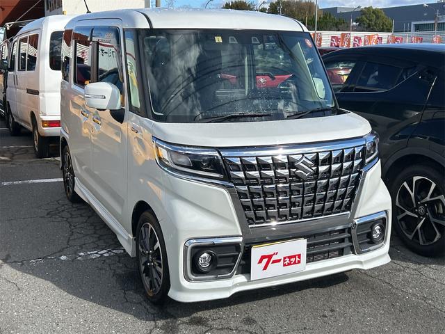 スペーシアカスタム ハイブリッドXSターボ ETC 全周囲カメラ 両側電動スライドドア フルセグナビ クリアランスソナー オートクルーズコントロール レーンアシスト 衝突被害軽減システム オートライト LEDヘッドランプ スマートキー(5枚目)
