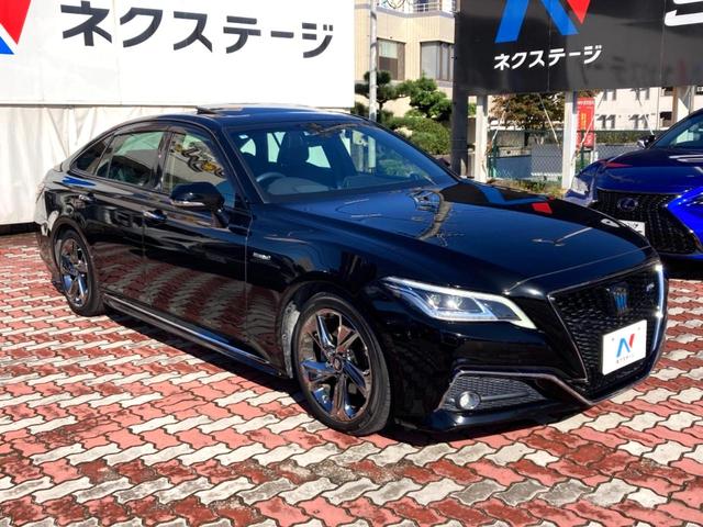 クラウンハイブリッド RSアドバンス ムーンルーフ 黒革 シートベンチレーション BSM RCTAB カラーHUD シートメモリ メーカーナビ バックカメラ AC100V セーフティセンス 3眼LEDヘッド 革巻きステアリング ETC(16枚目)