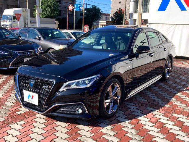 クラウンハイブリッド RSアドバンス ムーンルーフ 黒革 シートベンチレーション BSM RCTAB カラーHUD シートメモリ メーカーナビ バックカメラ AC100V セーフティセンス 3眼LEDヘッド 革巻きステアリング ETC(25枚目)