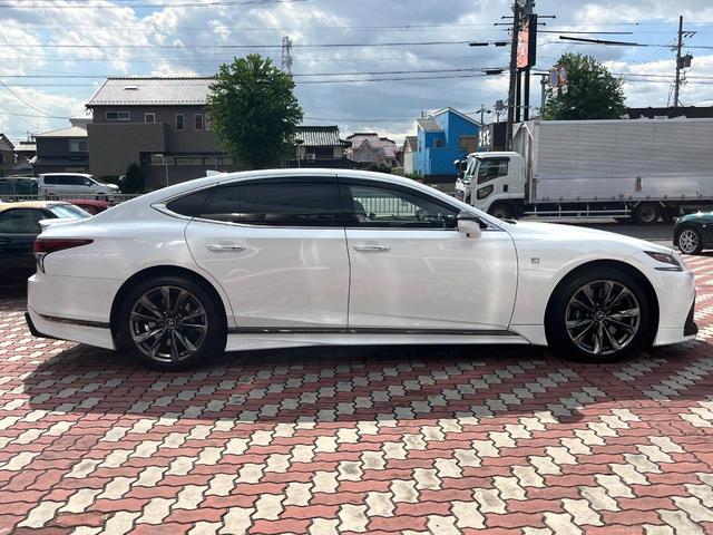 ＬＳ ＬＳ５００　Ｆスポーツ　ＴＲＤエアロ（Ｆ／Ｓ／Ｒ／リアスポ／ミラーカバー＆スポーツマフラー）　ツインターボ　４ＷＤ　禁煙車　赤革　シートベンチレーション　全席シートヒーター　全席パワーシート　純正２０インチＡＷ　ＥＴＣ（4枚目）