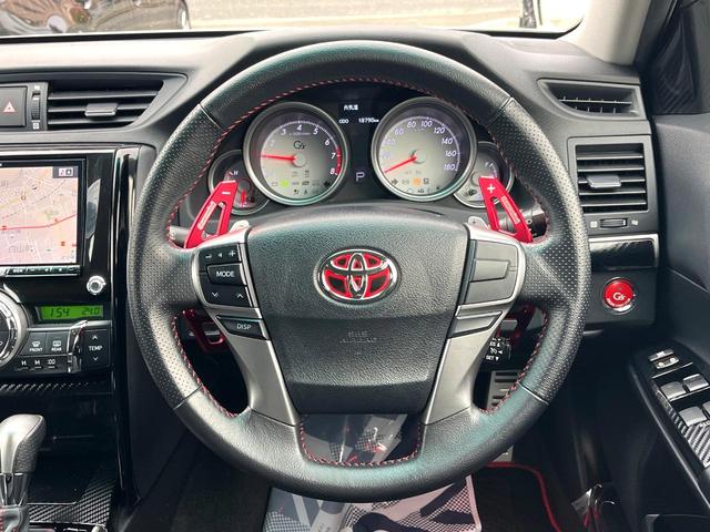 マークＸ ２５０Ｇ　Ｓパッケージ　Ｇ’ｓ　特別仕様　禁煙車　アルパインナビ　バックカメラ　純正１９インチＡＷ　レッドキャリパー　レッドチューニングサスペンション　カーボン調インパネ　革巻きステアリング　クルコン　マフラーカッター　ＥＴＣ（11枚目）