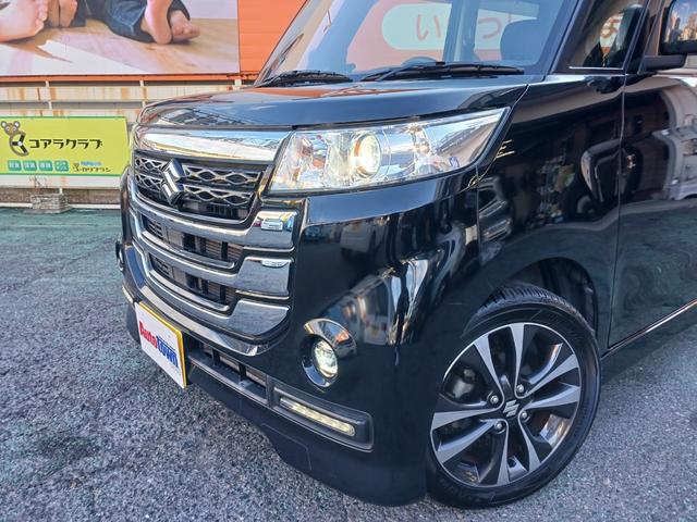 スペーシアカスタムZ ターボ 禁煙車 ディアルカメラブレーキサポート 両側電動スライド HIDヘッドライトフ ォグランプ純正メモリーナビ フルセグTV Bluetooth 全方位カメラ ETC クルーズコントロール パドルシフト(4枚目)