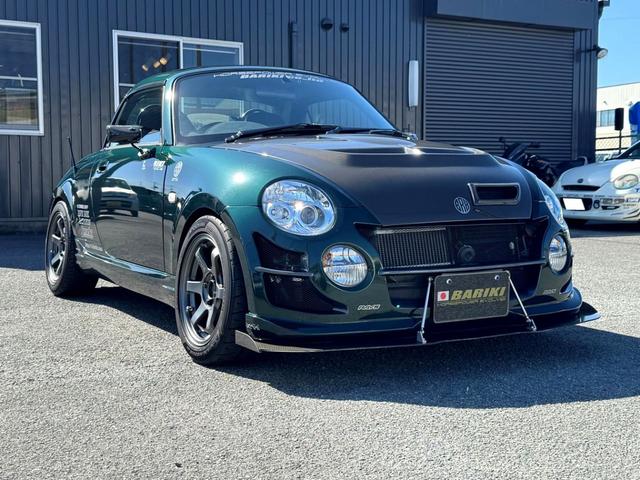 コペン アクティブトップ　ＢＡＲＩＫＩデモカー　カスタム車両　社外タービン　Ｆ－ＣＯＮ　ＴＥ３７　１９５化　ＢＲＫブレーキキット　車高調　３連追加メーター　ＪＷＯＲＫＳエアロ　要現車確認　専門店整備済み　室内展示車（4枚目）