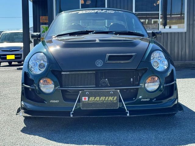 コペン アクティブトップ　ＢＡＲＩＫＩデモカー　カスタム車両　社外タービン　Ｆ－ＣＯＮ　ＴＥ３７　１９５化　ＢＲＫブレーキキット　車高調　３連追加メーター　ＪＷＯＲＫＳエアロ　要現車確認　専門店整備済み　室内展示車（5枚目）