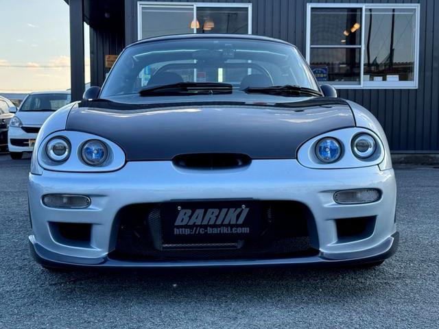 カプチーノ ベースグレード BARIKIデモカー コンプリート車両 BRKエアロバンパー BRK-01車高調 BRK調整式Fアーム BRKブレーキキット SSR15インチ7Jアルミ 専門店整備済み 室内展示車(4枚目)