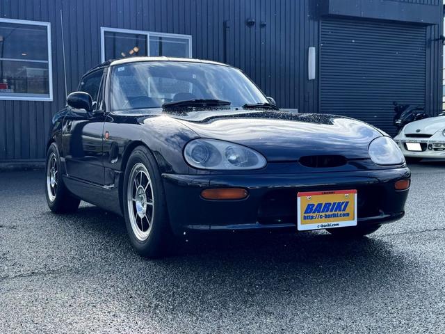 カプチーノ 　リミテッド　パワステ　ＢＲＫ－０１車高調　ＨＡＹＡＳＨＩレーシングアルミ　Ｊｗｏｒｋｓ風神マフラー　軽量フライホイール　ＯＬ車両　専門店整備済み　室内展示車（6枚目）