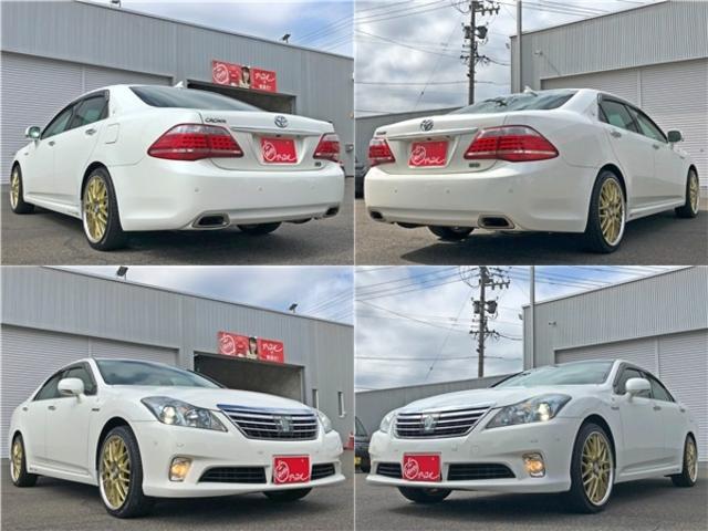 クラウンハイブリッド Ｇパッケージ　禁煙車　プリクラッシュセーフティシステム　レーダークルーズコントロール　インテリジェントパーキングアシスト　クリアランスソナー　サイドモニター　全席シートヒーター　ベンチレーション　全席パワーシート（2枚目）