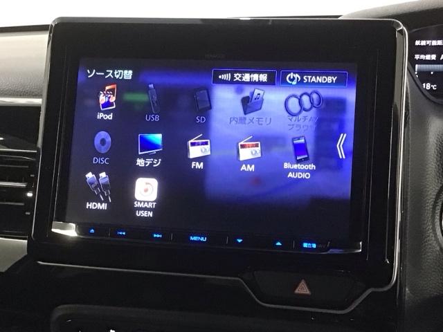 N-BOXカスタム L 2年保証 禁煙 ケンウッド8インチナビMDV-S809L 電子アパーキングブレーキ リアカメラ CD録音 DVD Bluetooth ETC車載器 ドラレコ LEDライト ドアバイザー フロアマット(40枚目)