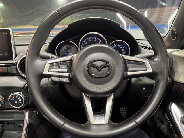 ロードスター Sスペシャルパッケージ BOSEサウンド 禁煙車 6MT Silk Blazeリアウィング 柿本マフラー スマートキー&プッシュスタート ETC ドラレコ 革巻きハンドル LEDヘッドライト 純正16インチアルミ(11枚目)