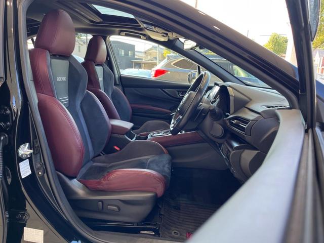 WRX S4 STIスポーツR EX 禁煙車 サンルーフ RECAROシート 純正11.6型ナビ フロント&サイド&バックカメラ ETC ドラレコ アクセスキー&プッシュスタート シートヒーター パワーシート 純正18インチアルミ(12枚目)