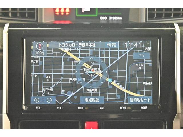 ルーミー カスタムG アイドリング 両側電動SD LEDヘット バックビューモニター 衝突回避ブレーキ 地デジ スマートキー メモリナビ クルーズコントロール DVD ETC オートエアコン アルミホイール ナビ&TV(9枚目)