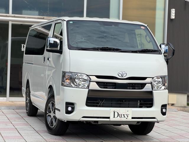 ハイエースバン ロングスーパーGL ダークプライムS 4WD パノラミックビューモニター デジタルミラー オプション15インチAW 両側パワースライドドア LEDヘッドライト 黒ハーフレザーシート トヨタセーフティーセンス AC100V スマートキー(5枚目)