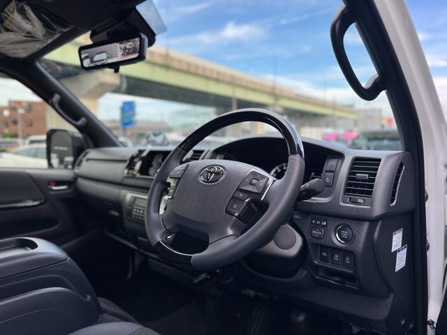 ハイエースバン ロングスーパーGL ダークプライムS 4WD パノラミックビューモニター デジタルミラー オプション15インチAW 両側パワースライドドア LEDヘッドライト 黒ハーフレザーシート トヨタセーフティーセンス AC100V スマートキー(44枚目)