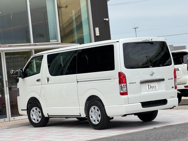 ハイエースバン ロングスーパーGL ダークプライムS アルパイン11インチフローティングナビ パノラミックビューモニター デジタルインナーミラー 寒冷地仕様 両側パワースライドドア 黒ハーフレザーシート スカッフプレート トヨタセーフティーセンス ETC(34枚目)